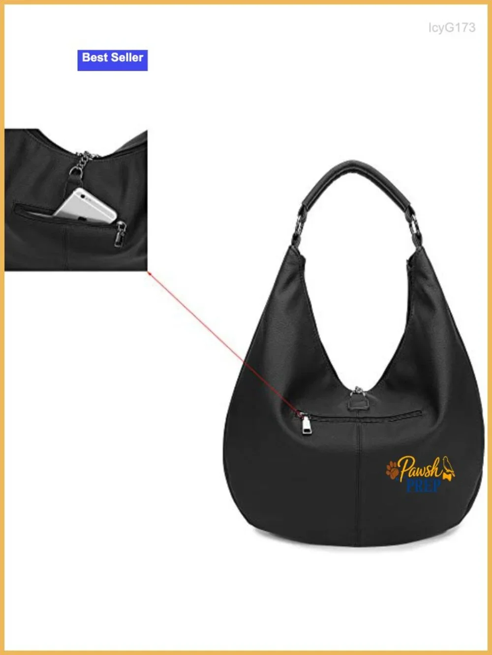Large PU Leather Hobo Bag Crossbody Shoulder Tote Handbag with Zipper